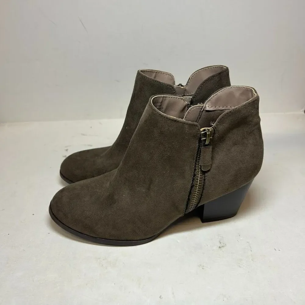 Style & Co. Womens 5 M Grey Masrinaa Block Heel Ankle Booties DISPLAY RX8